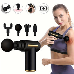 6-Speed Home Body Massager with Vibrating Electric Function, Portable Gym Bag, Multi-Use for Legs, Head, Neck, Waist, Back, USB Rechargeable Neck Membrane Gun