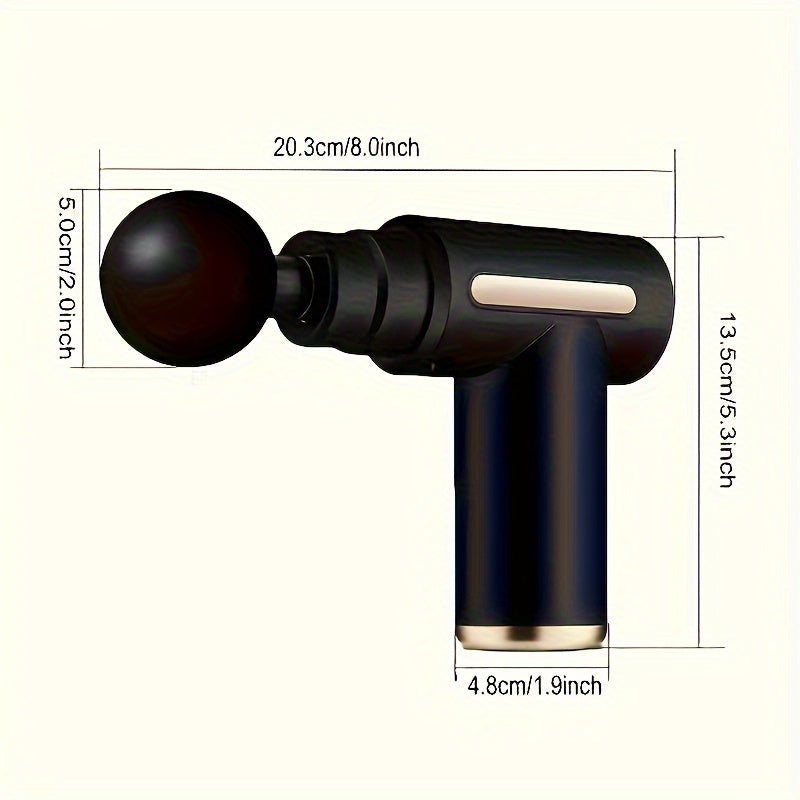 Home Convenient USB Rechargeable 7-speed Body Massager, Adjustable Multifunctional Body Fascia Gun, Fascia Electric Massager, Deep Tissue Impact Electric Muscle Massager, 4 Replaceable Massage Heads, Portable Handheld Ultra Q