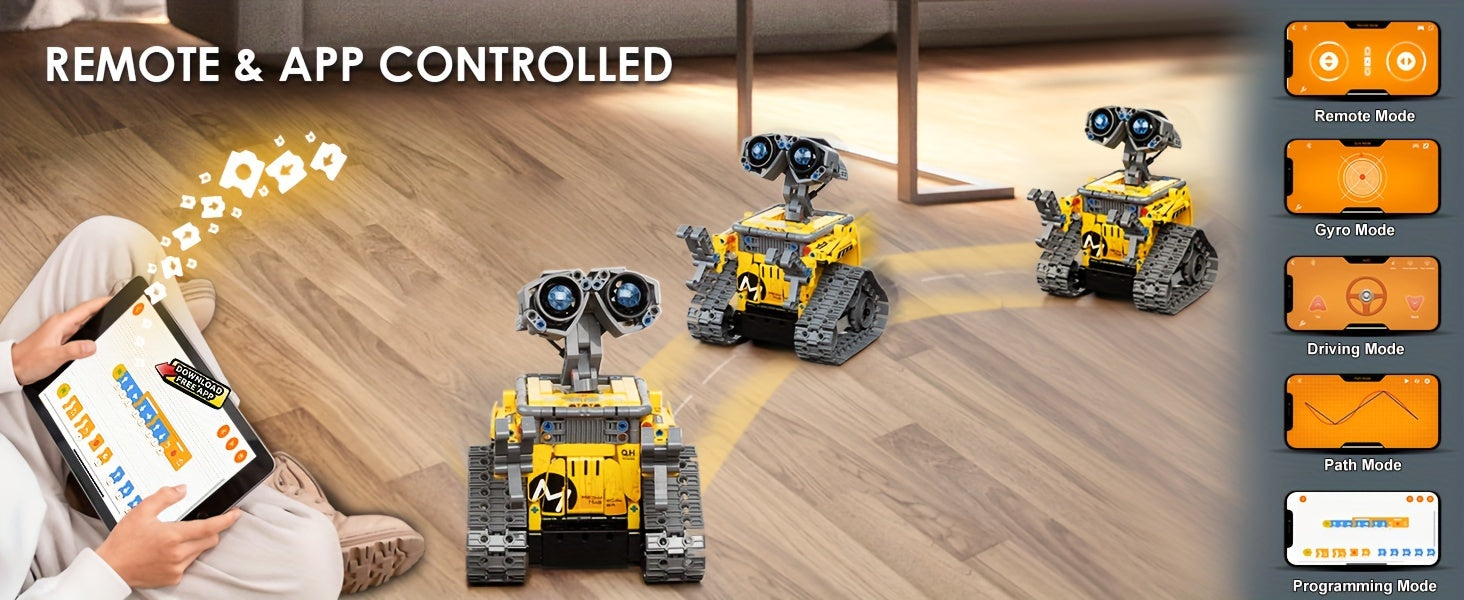 435-Piece Sillbird STEM Masterpiece - Building Toys Building Sets - Remote & APP Controlled 5-in-1 Wall Robot, Explorer Robot, Mech Dinosaur Toys Coding Set with Creative Learning, Halloween and Christmas Gift Ideas
