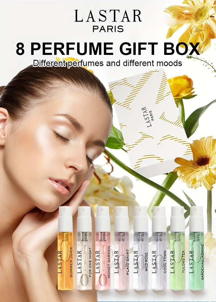LASTAR 8pcs Perfume Gift Set - 0.1oz Each, Long-Lasting Fragrance for Men & Women, Classic Floral Notes, Perfect for Dates & Travel, Ideal Holiday Present