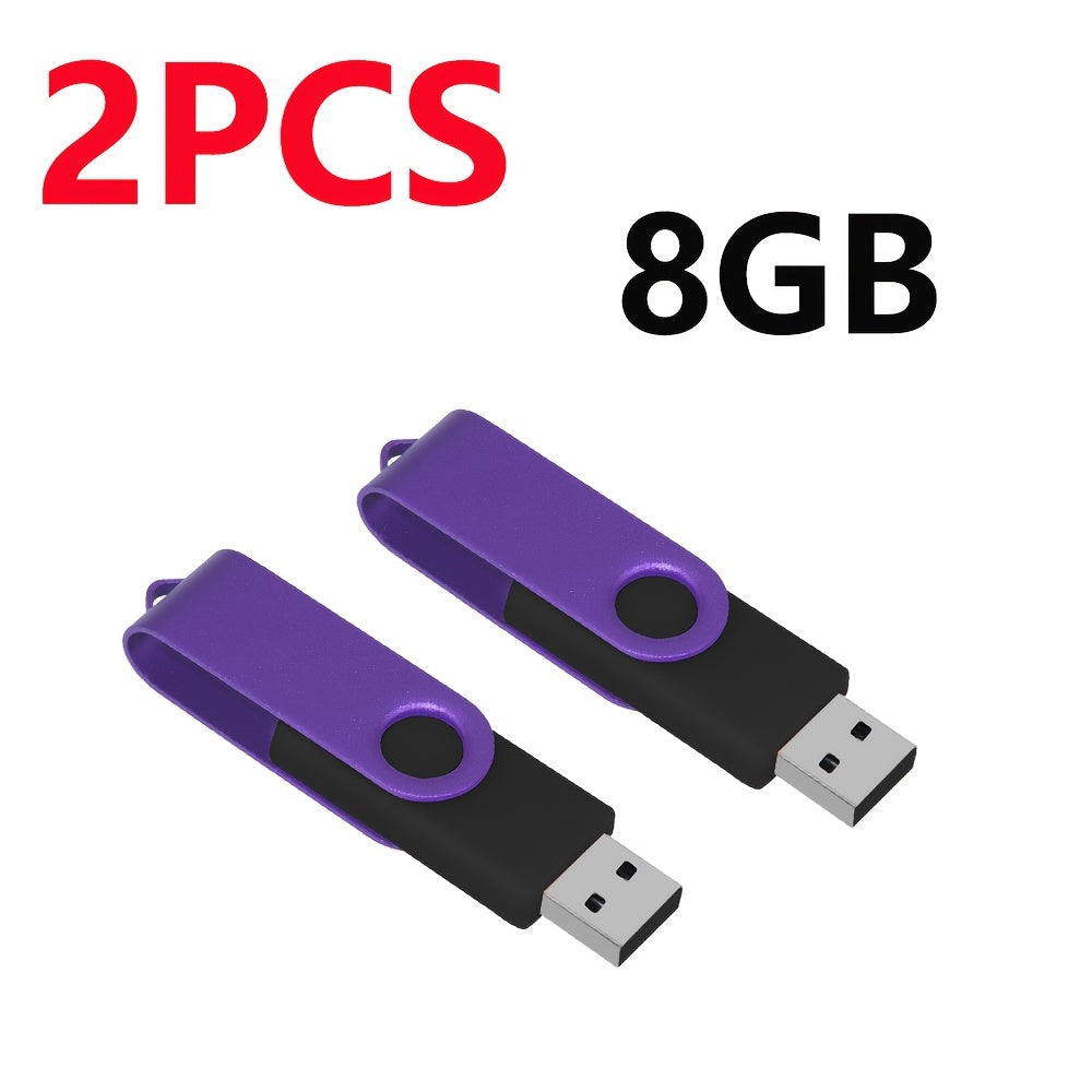 2pcs High-Speed USB 2.0 Flash Drives - Metal Pen Design, Secure Storage for PC/Laptop/Tablet/Mobile Phone, Car Audio & Game Console Compatible - Sizes: 8GB to 64MB