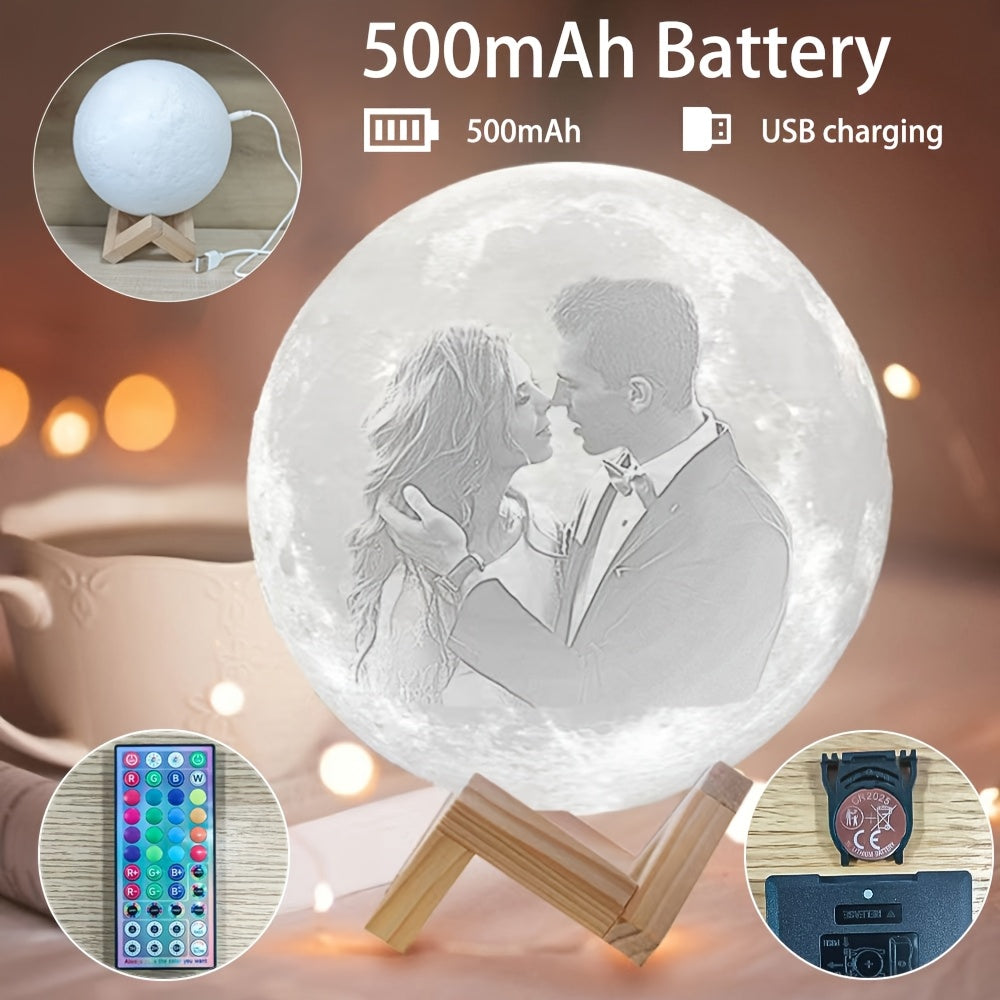Customized Photo Lamp, Customized Photo Gift, 3D Print Your Photos, Birthday Gift, Anniversary Gift, Valentine's Day Gift, Mother's Day Gift, Father's Day Gift, Christmas Gift, USB Desk Lamp, Bedside Night Light, Bedroom Lamp