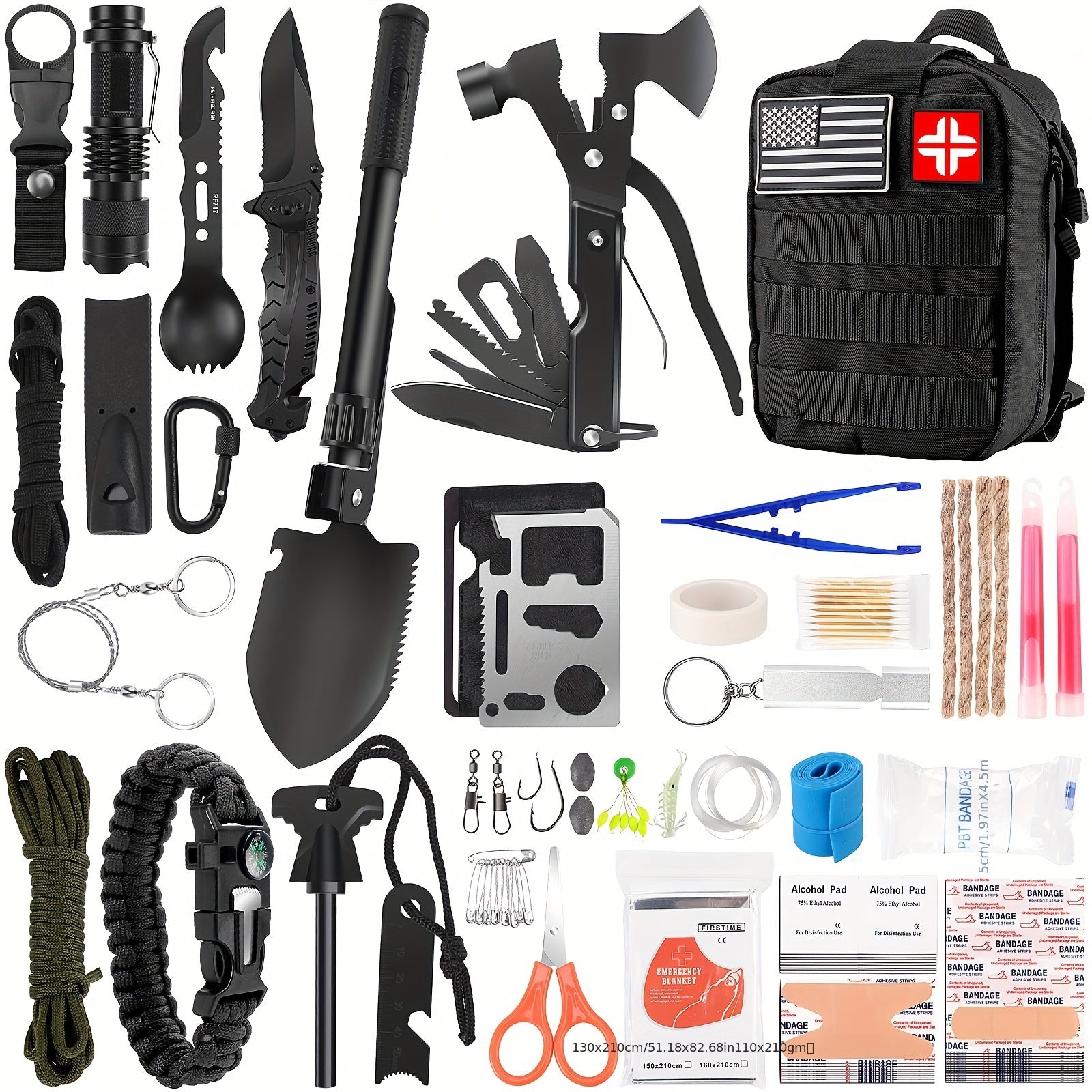 148-in-1 Professional First Aid Kit - Durable Nylon Construction, Normal Waterproof, and MOLLE Bag - Perfect for Outdoor Enthusiasts, Camping, Hiking, and Exploring - Ideal Gift for Boyfriend, Husband, and Father on Fathers D