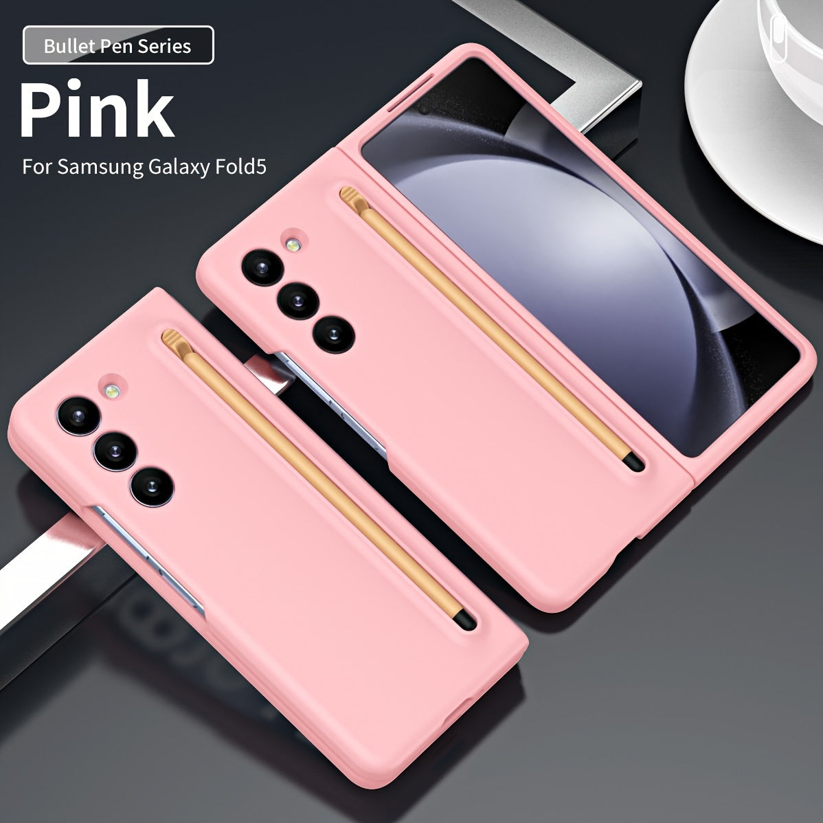 Suitable For Samsung Z Fold5 phone case with Spen Stylus Drop Proof for Samsung Galaxy Zfold 5 Slim folding case with built-in pen slot with stylus