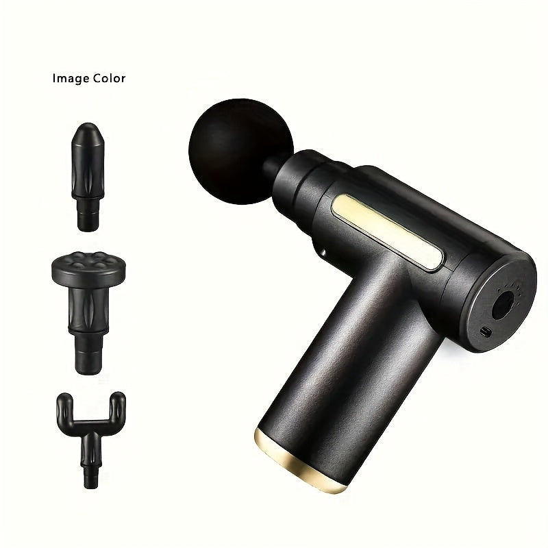 Home Convenient USB Rechargeable 7-speed Body Massager, Adjustable Multifunctional Body Fascia Gun, Fascia Electric Massager, Deep Tissue Impact Electric Muscle Massager, 4 Replaceable Massage Heads, Portable Handheld Ultra Q