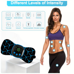 Portable Body Massager, Wireless TENS Machine for Pain Relief, Nerve Muscle Stimulator, Mini Pad Unit for Neck Back Waist Aches, Easy Use at Home/Office