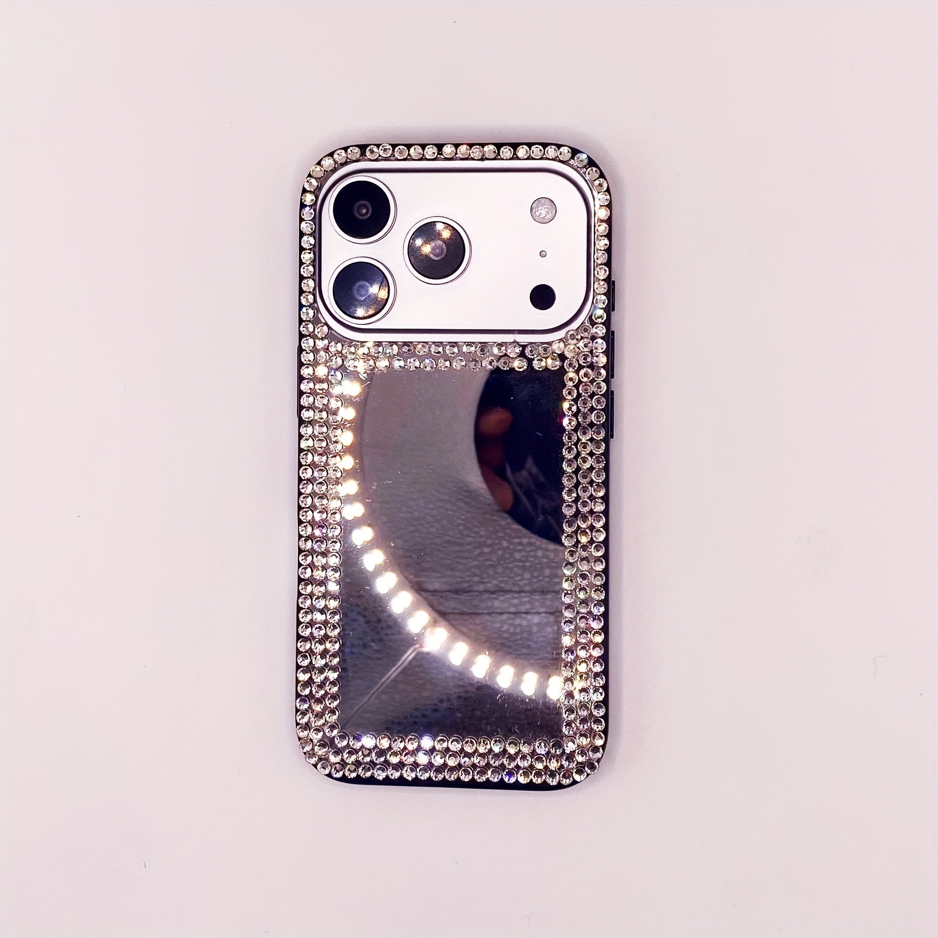 Fashionable And Luxurious Minimalist Makeup Mirror Phone Case Suitable for Iphone 17 Pro Max / 16 Plus.