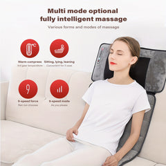 MASSTECK Full Body Massager Mat with Heat &amp; Movable Shiatsu Neck Back Massager Pillow, Lumbar Traction &amp; Relax,9 Vibration Motors &amp; Back Heating Pad,Full Body Massager for Neck Back Waist Hip Leg, Massage Gift For Mom/Dad/Wom