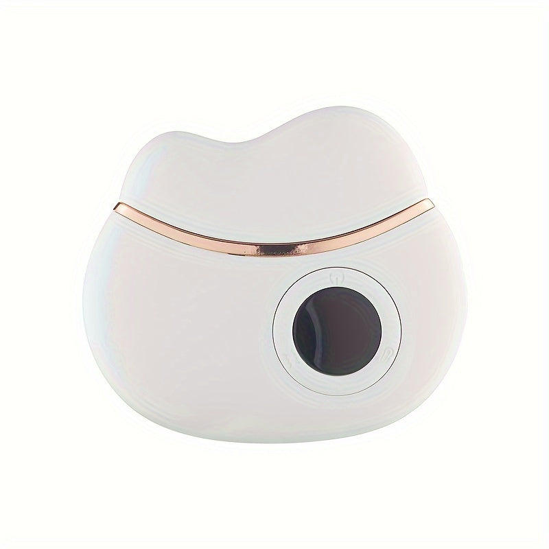Rechargeable Stone Scraping Face & Body Massager - Firming, Lifting Skin Tool with Bi-Stone, Vibration, Heating & Red Light Relax, USB Charging, White & Pink Design