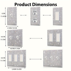 1pc Flashing Silvery Rhinestone Light Switch Cover Shiny Crystal Sparkling Wall Plate Decorative Lamp Switch or Outlet Socket Wall Plate Cover Toggle Switch Plate Cover