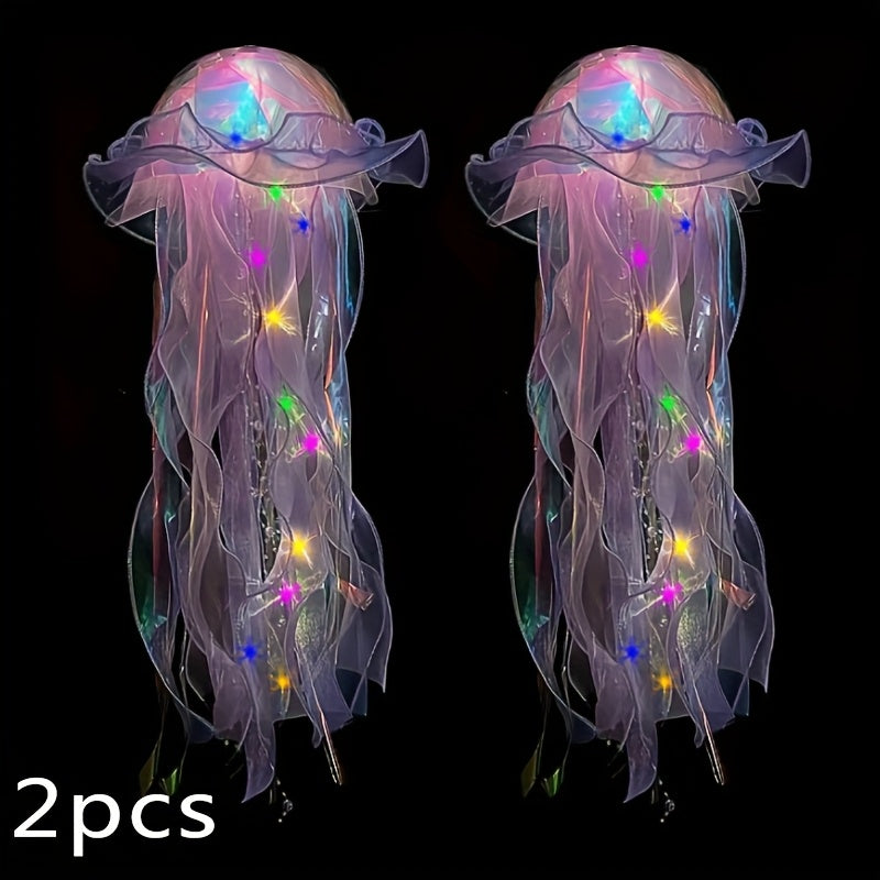 2pcs The Glowing Jellyfish Decorative Lamp Can Be Used for Courtyard, Garden, Tree, Lawn Decoration, And Holiday Party Activities