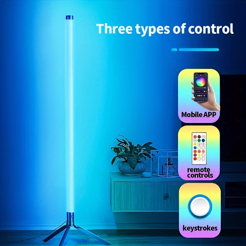 [Smart RGB Floor Lamp] Wireless APP Dimming RGB Floor Lamp, Smart RGB LED Corner Floor Lamp, Simple Living Room Decorative Lamp With Remote Control + USB Cable