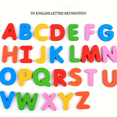Wooden Alphabet Flashcards Set - Flash Cards for Toddlers, Educational ABC Learning Toys with Puzzle Game, Perfect for Preschool Activities, Halloween and Christmas Gift Ideas, Develops Problem-Solving Skills and Hand-Eye Coo