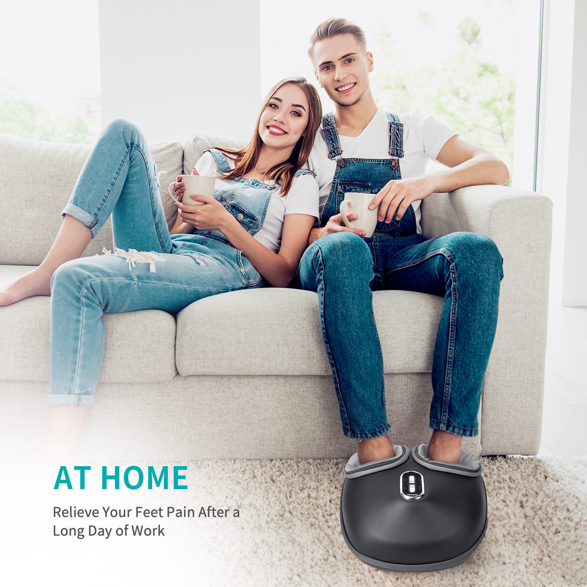 Nekteck Shiatsu Foot Massager Machine with Heat Deep Kneading Air Compression Body Massager and Muscle Relax for Home or Office Use, As A Gift For Parents Mother's Day
