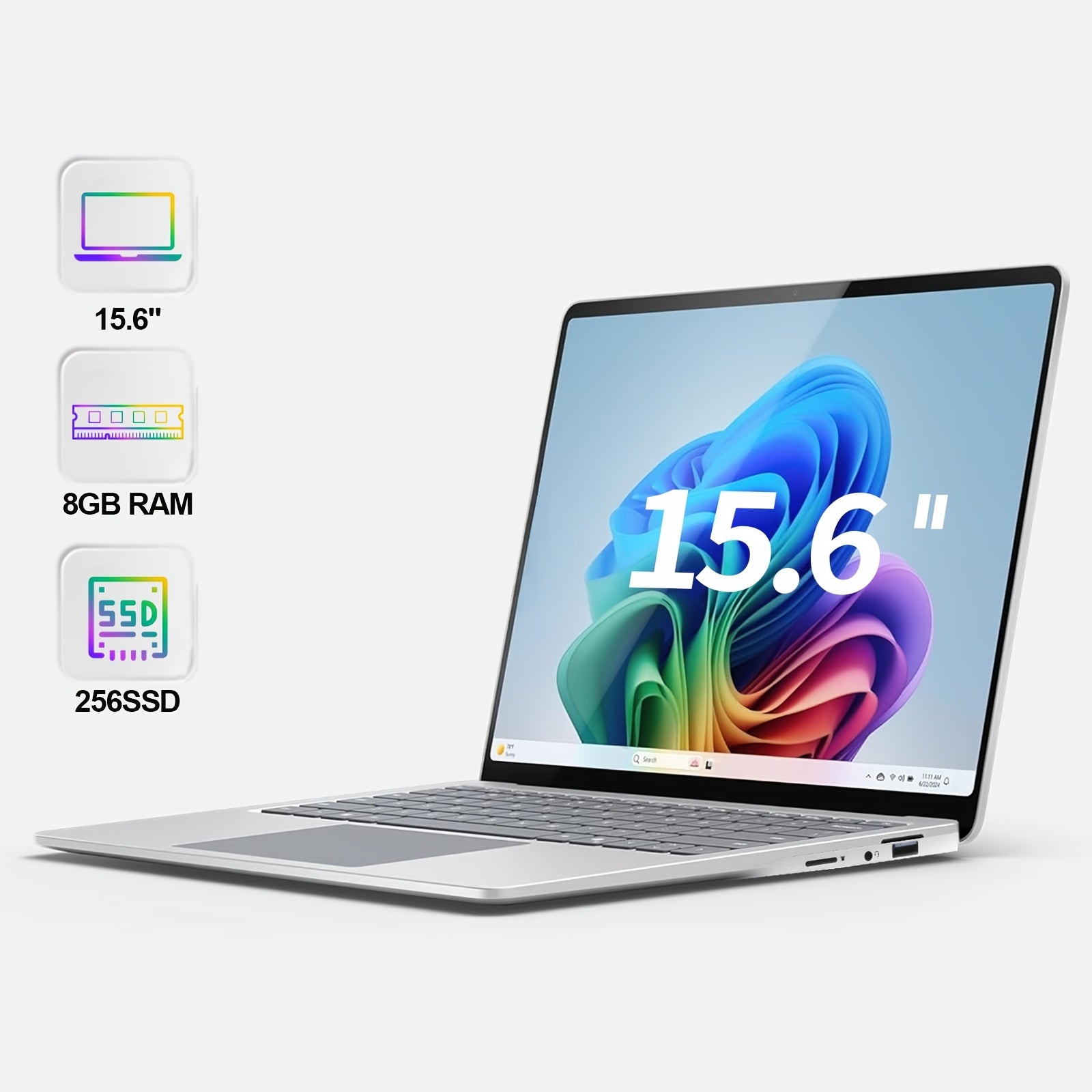 Newest 15.6 FHD Student Laptop Computer, Person PC Work Notebook Computers For College Students, Intel Celeron Dual Core Processor Up To 2.60GHz, 8GB RAM, 256GB SSD, Webcam, Slim Portable Laptops, 15.6 Inch Full HD IPS Displa