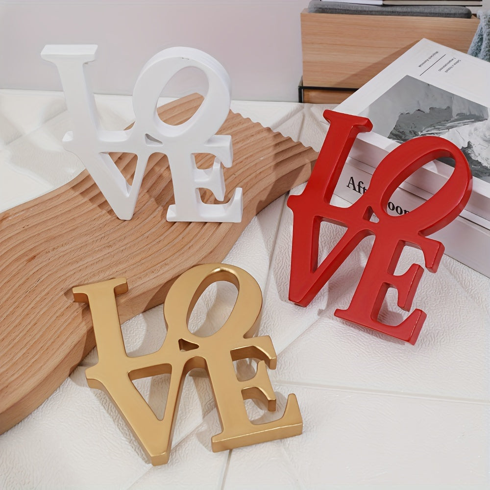 Charming Resin 'Love' Letter Decor - Classic Style, Battery-Free Holiday Ornament, Christmas Home Decor