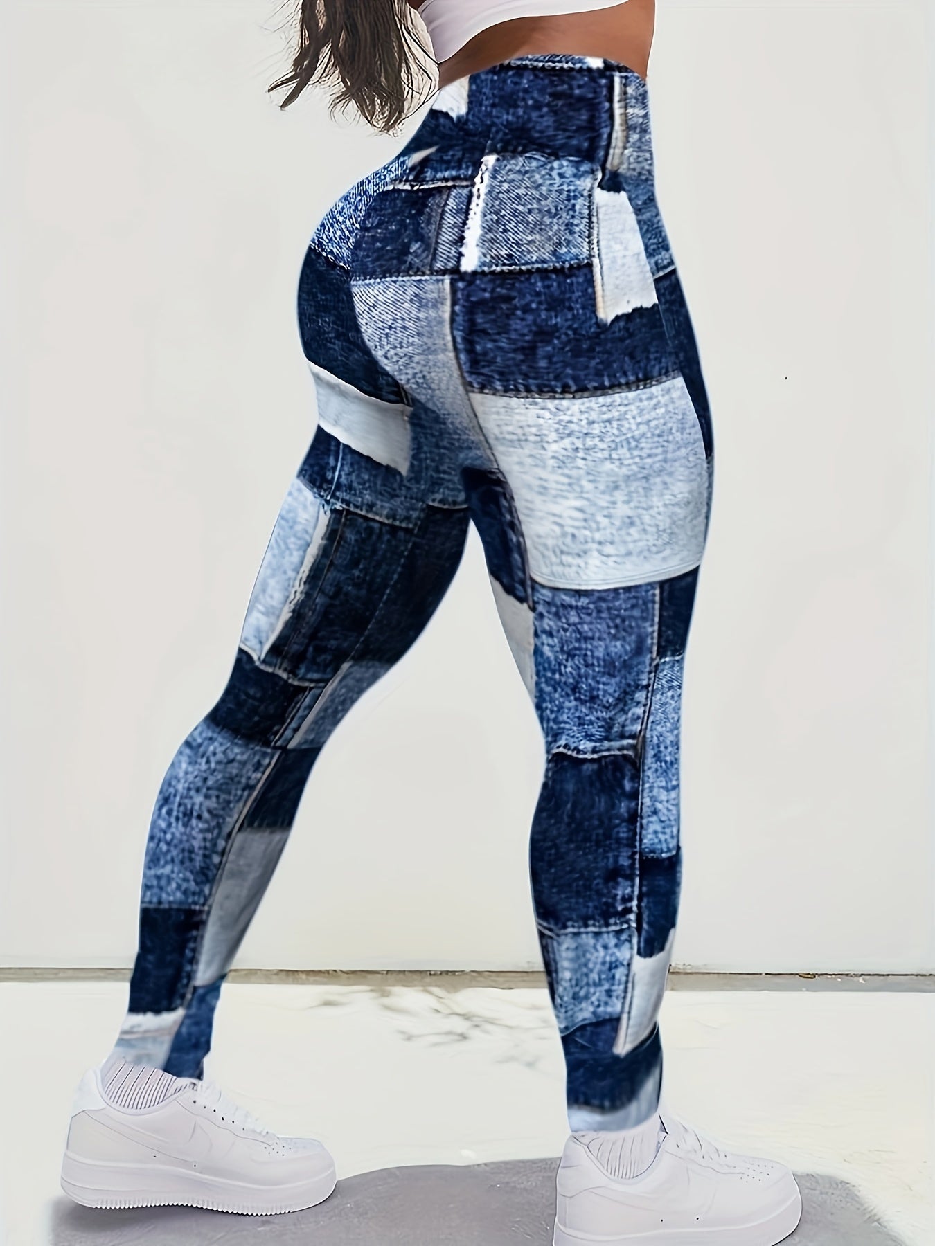 Women's Outdoor Sports Recommended Plaid Print Long Pants, Polyester and Elastane Blend, Machine Washable - Spring/Summer, 2024 Hot Deal, Plaid Print, Outdoor Sports, Women's Pants