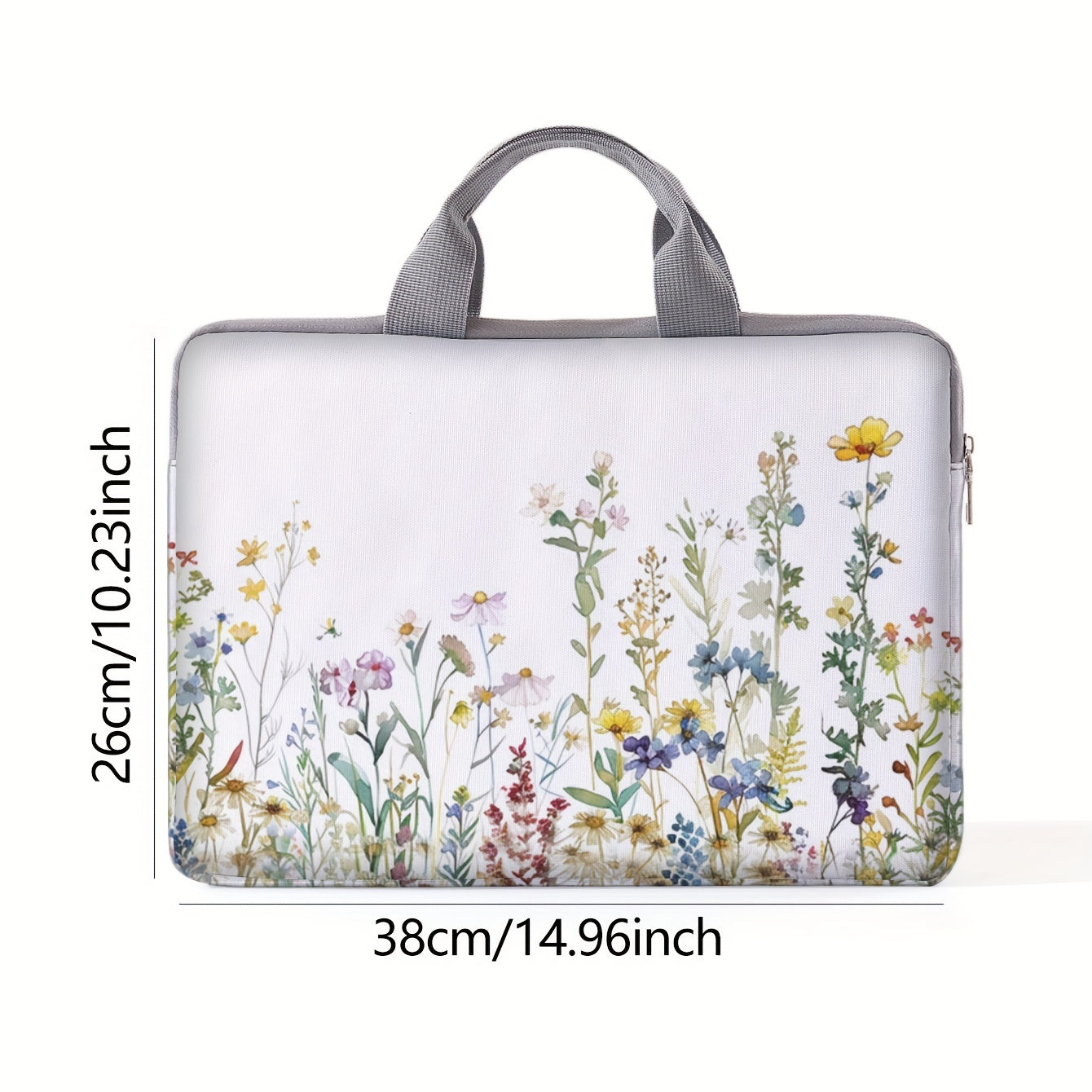 1pc Flower Printed Notebook Computer Bag, Simple Briefcase, Notebook Computer Protective Bag, Laptop Tablet Commuter Briefcase, File Storage Bag, Portable Computer Bag