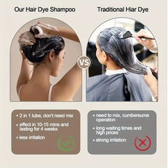 ITSRT Hair Dye Shampoo, 3 In 1 Hair Dye Shampoo +100% White Hair Coverage - White Hair Shampoo With Herbal Ingredients, Suitable For Women And Men, Lasting Coverage, Valentine'S Day, Gift For Mom, Gift For Girlfriend, Surpris