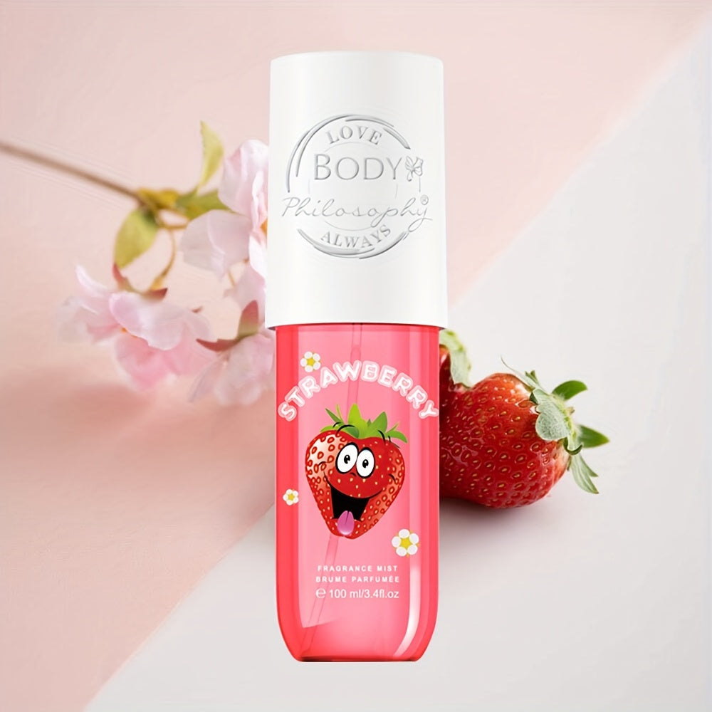 Strawberry Bliss 3.4oz Hair & Body Mist - Rose, Musk & Fruity Scent | Long-Lasting Fragrance Spray | Perfect Gift for Any Occasion