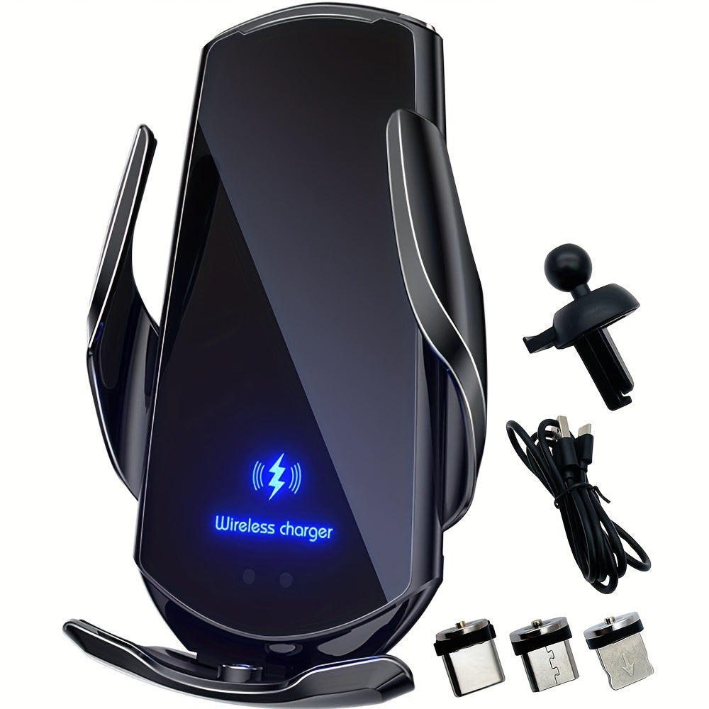 15W Fast Charging Q3 Smart Sensor Wireless Car Phone Charger - Auto-Clamping Air Vent Phone Holder