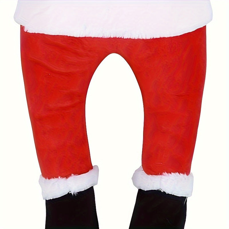 Eclectic Santa Claus Legs Christmas Tree Topper, Festive Polyester Santa Elf Decoration, No Power Santa-themed Holiday Ornament