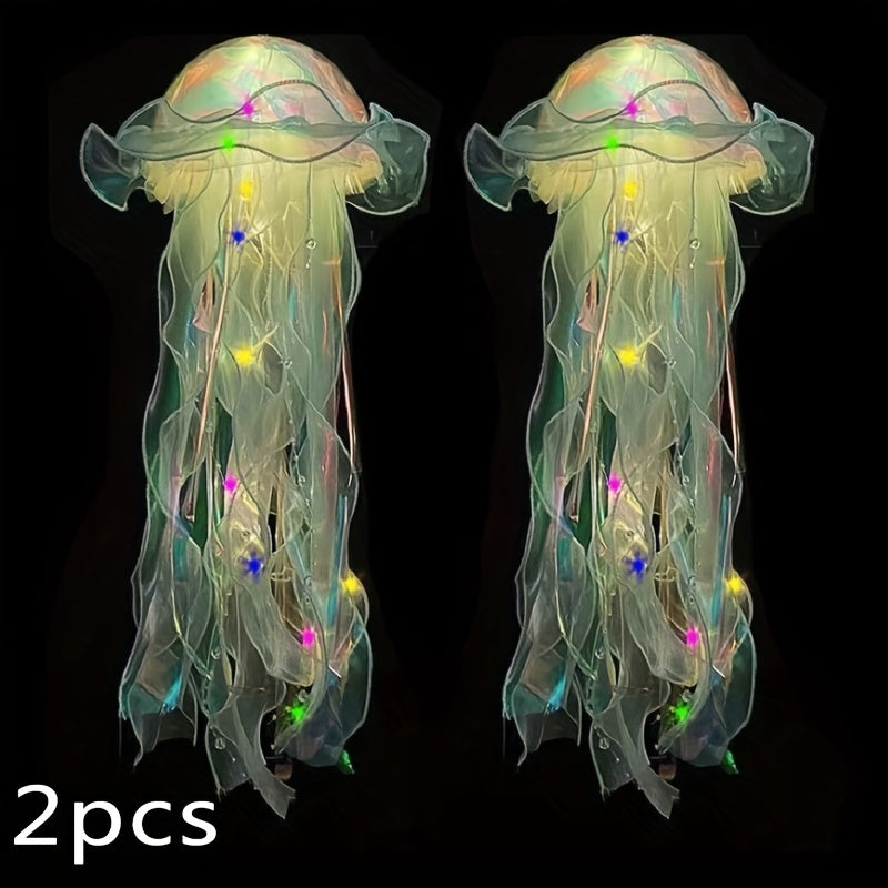 2pcs The Glowing Jellyfish Decorative Lamp Can Be Used for Courtyard, Garden, Tree, Lawn Decoration, And Holiday Party Activities