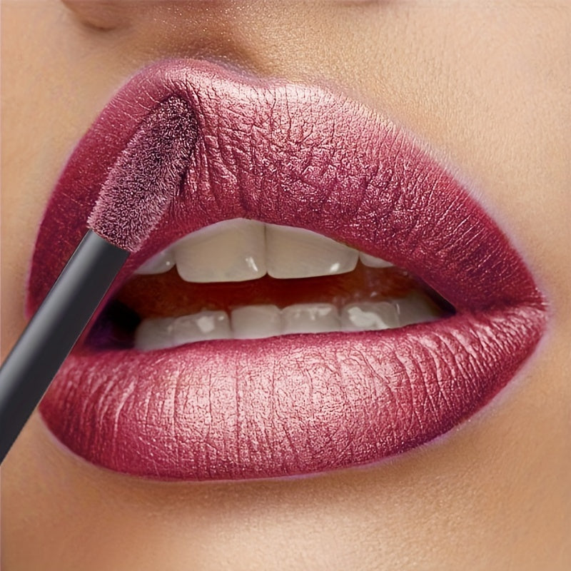 Luxurious Shimmer Glitter Lip Gloss - Moisturizing, Long-Lasting Diamond Shine for All Skin Types, Berry Hue