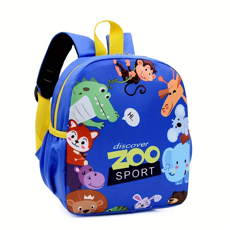Durable Lightweight Nylon Backpack - Kids' School Bag with Side Pockets, Adjustable Straps, and Embossed Design - Hand Wash, Comfortable Street Style for Boys & Girls, Ages 3-14, Multiple Zippers