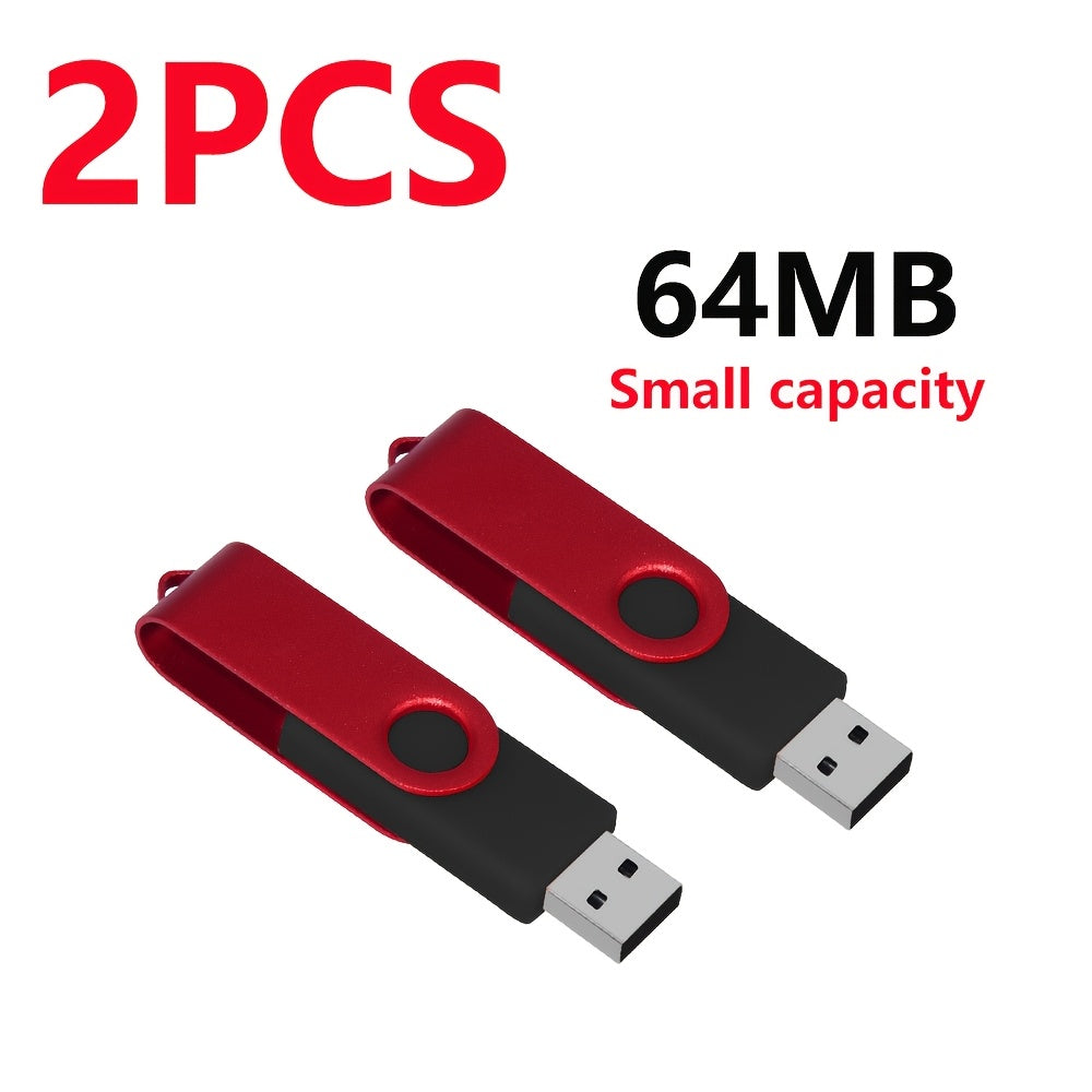 2pcs High-Speed USB 2.0 Flash Drives - Metal Pen Design, Secure Storage for PC/Laptop/Tablet/Mobile Phone, Car Audio & Game Console Compatible - Sizes: 8GB to 64MB