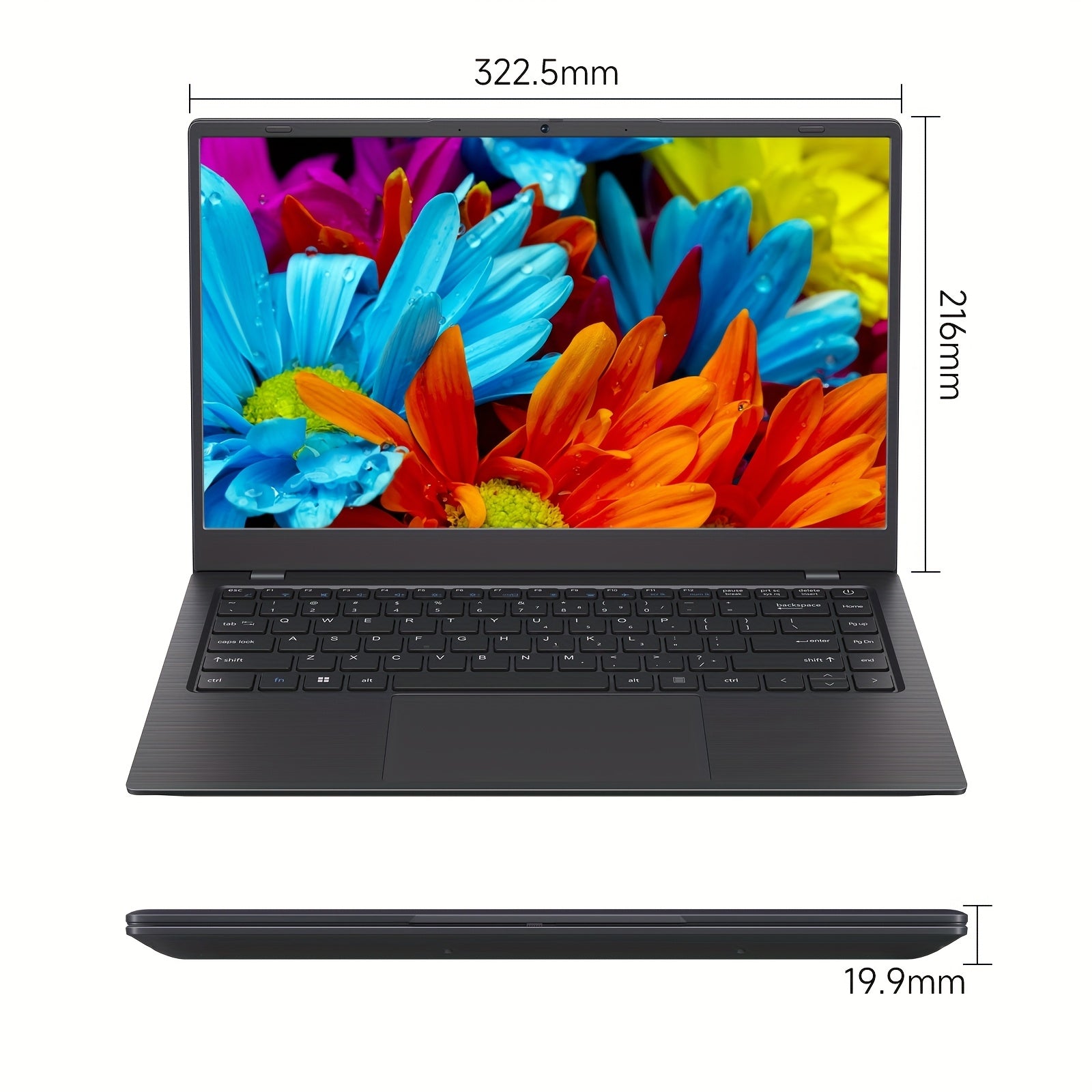 Student Laptop, 14-inch HD IPS Screen, Intel® Celeron® N Series Synthetic Gemstone Lake N4000 Processor, 8GB RAM LPDDR4, 256GB SSD, 4800mAh Battery, Dual-Stereo Speakers - Holiday Gift for Family & Friends, Mini Laptop, Sma