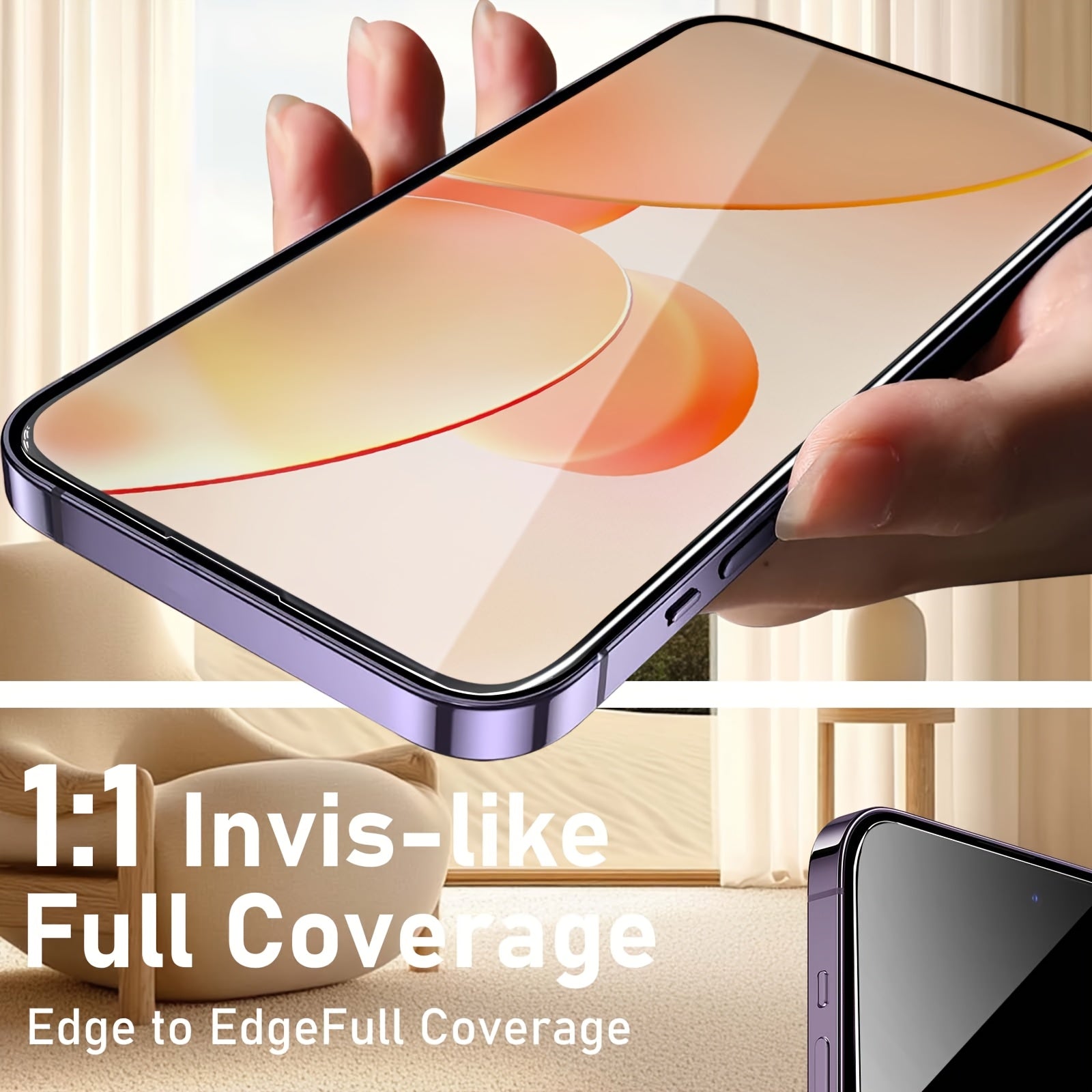 8pcs Anti Spy for iPhone X/XS/XR/12/13/14/15/16 Pro Max Anti Spy Screen Protector 9H Hardness Fingerprint Resistant Scratch Resistant Privacy Screen Tempered Glass Protector Screen Friendly