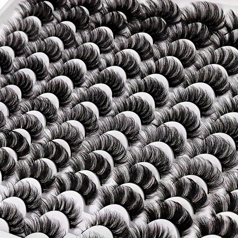 48 Pairs of Artificial Mink False Eyelashes, Fluffy and Natural Curl, Thick and Messy, Suitable for Daily Work and Party Eye Makeup - Mother's Eye Makeup Set, Makeup Tools