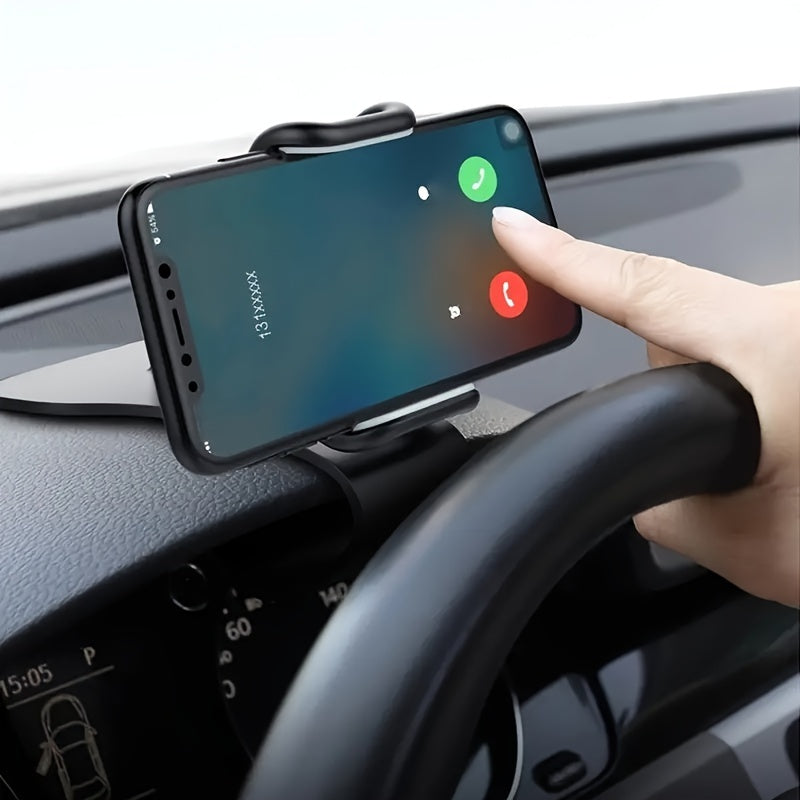 [1pc Universal Phone Holder Mount] dolwao 1pc Universal Car Phone Holder Mount Clip Dashboard Easy Installation Non-Slip Stand for iPhone, for Xiaomi, Oppo, for VIVO, for SamSung, OnePlus - Durable ABS Material, No Battery Re