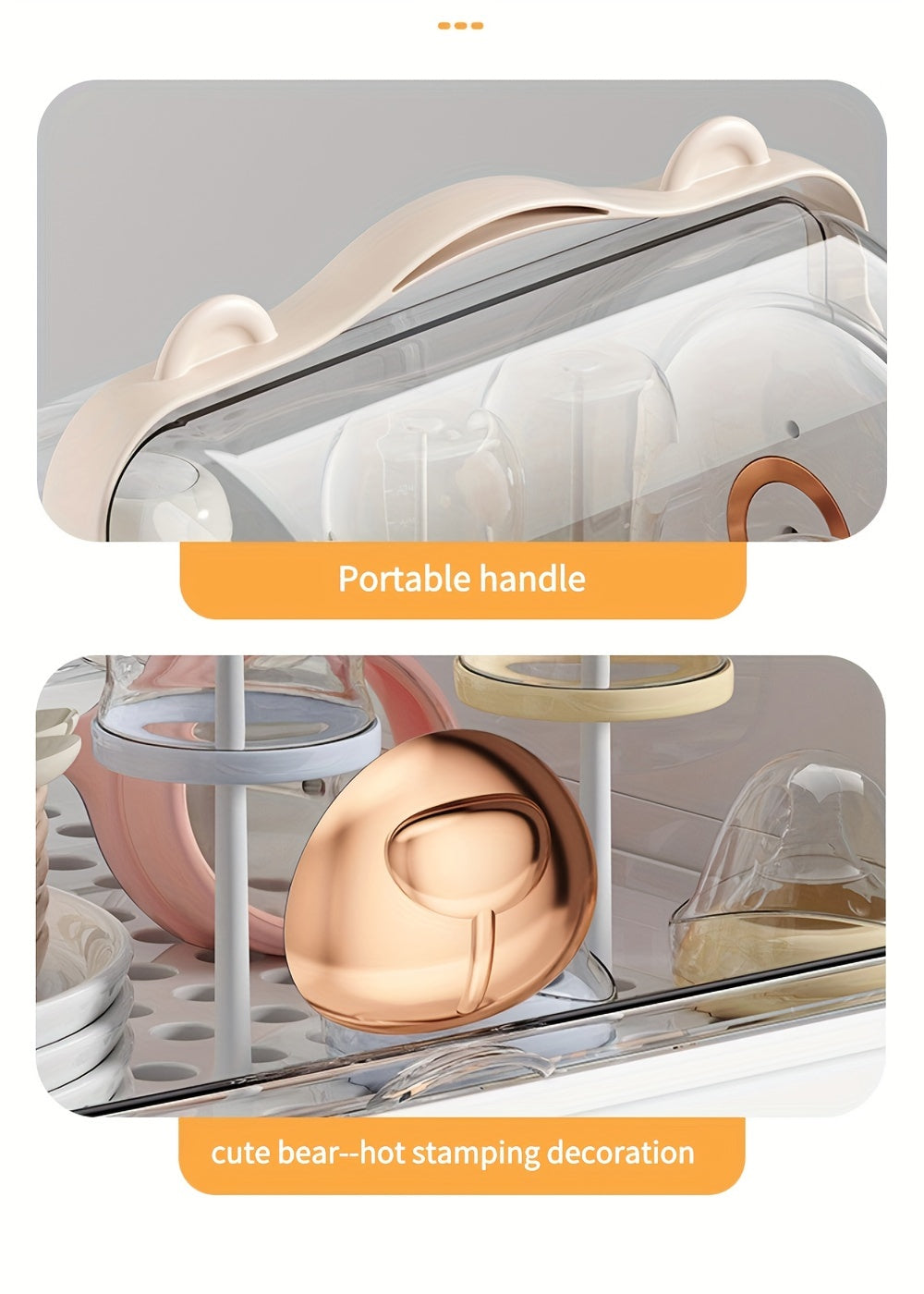 Large Capacity Baby Bottle Storage Box - Transparent Tableware Organizer With Drain And Dust-Proof Drying Rack - Perfect For Christmas Gift Ideas