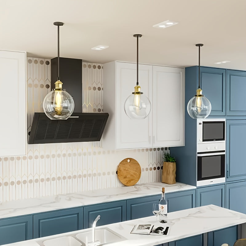 Modern Globe Pendant Light Fixture - Commercial Use, Transparent Kitchen Island and Dining Room, Hotel, Office Ceiling Light, Ceiling Light Fixture, Easy to Install Hardware (Bulbs Not Included) - Home Gift, Exquisite Gift