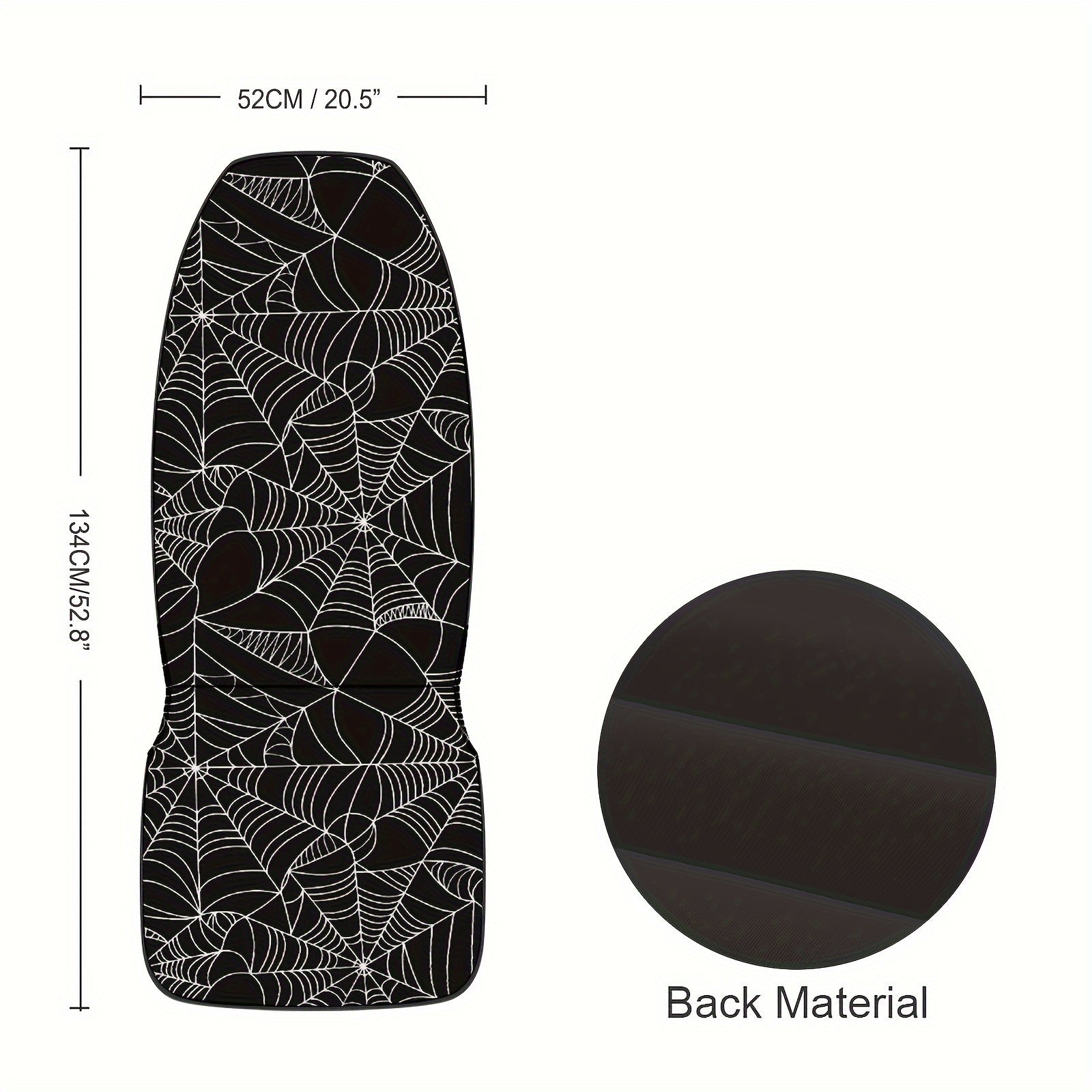 1pc Stylish Spider Web Black and White Print Universal Fit Car Driving Seat Cover - Waterproof, Easy to Install, Perfect for Halloween and Christmas Gift Ideas