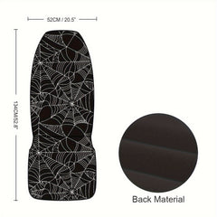 1pc Stylish Spider Web Black and White Print Universal Fit Car Driving Seat Cover - Waterproof, Easy to Install, Perfect for Halloween and Christmas Gift Ideas