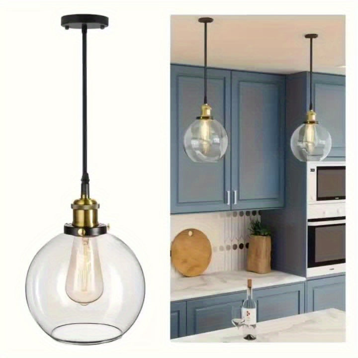 Modern Globe Pendant Light Fixture - Commercial Use, Transparent Kitchen Island and Dining Room, Hotel, Office Ceiling Light, Ceiling Light Fixture, Easy to Install Hardware (Bulbs Not Included) - Home Gift, Exquisite Gift