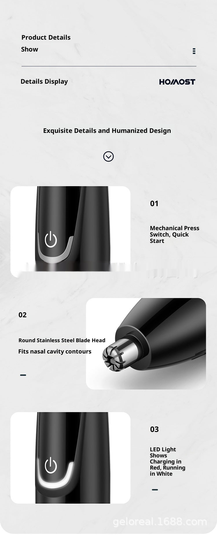 Electric Nose Hair Trimmer For Multi-functional Black Shaving