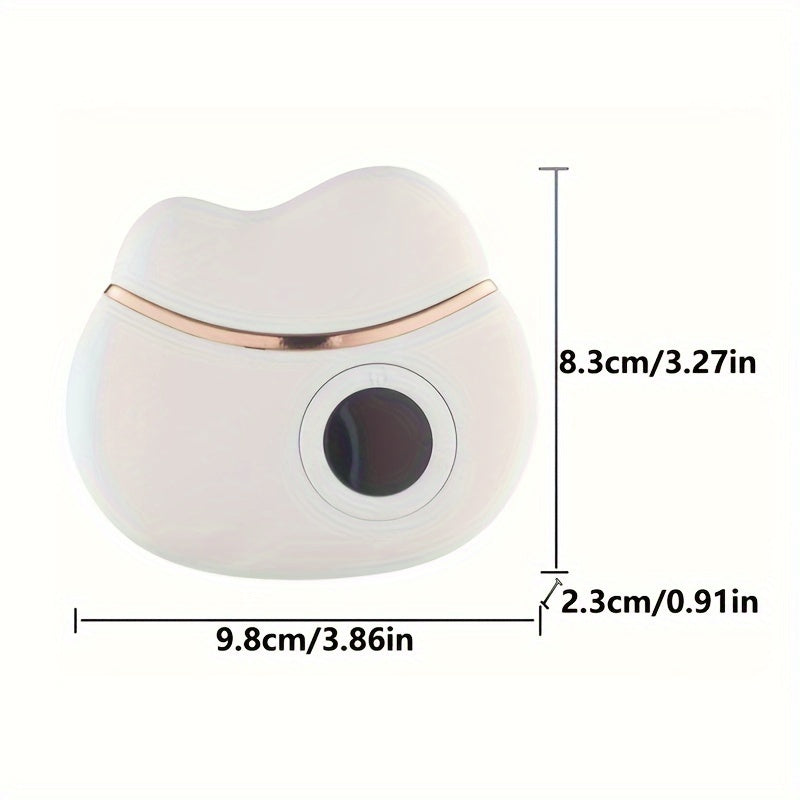 Rechargeable Stone Scraping Face & Body Massager - Firming, Lifting Skin Tool with Bi-Stone, Vibration, Heating & Red Light Relax, USB Charging, White & Pink Design
