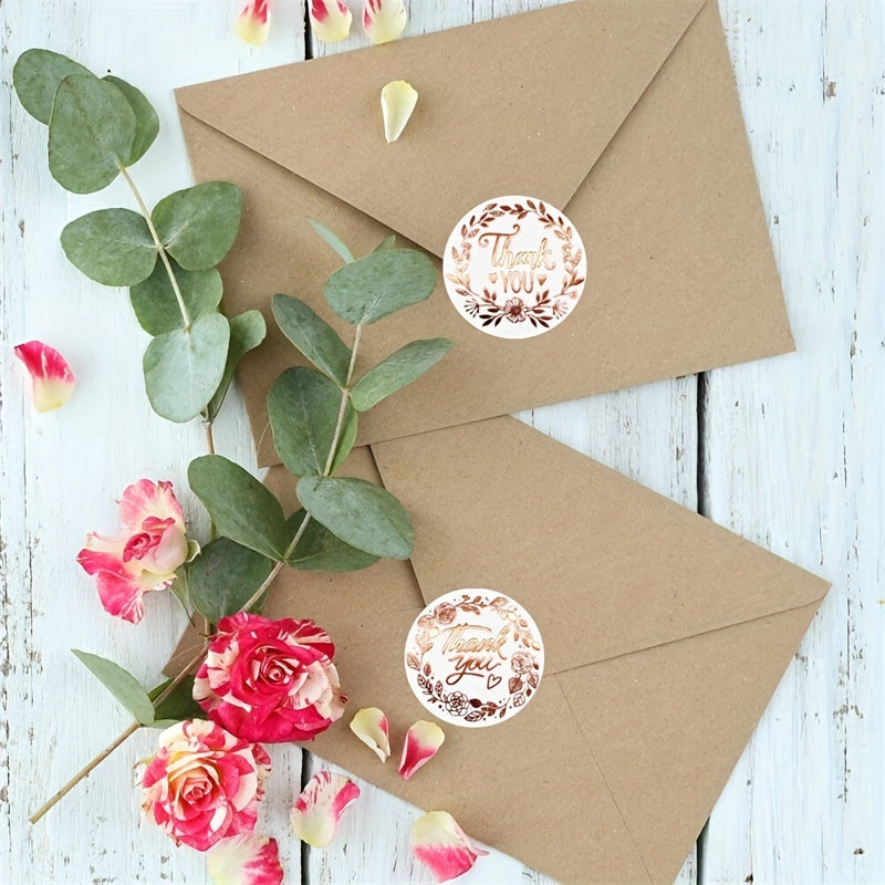 1roll, 20pcs 1.5in Thank You Label, Gift Bag Sealing Sticker, Sticker Label Stamping Appreciation Sticker, Box Seal Sticker, Seal Sticker, Business Commodity Packaging Sealing Stickers, Gift Box Decor Bag Packaging Label, Sea