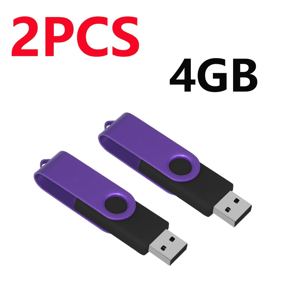 2pcs High-Speed USB 2.0 Flash Drives - Metal Pen Design, Secure Storage for PC/Laptop/Tablet/Mobile Phone, Car Audio & Game Console Compatible - Sizes: 8GB to 64MB