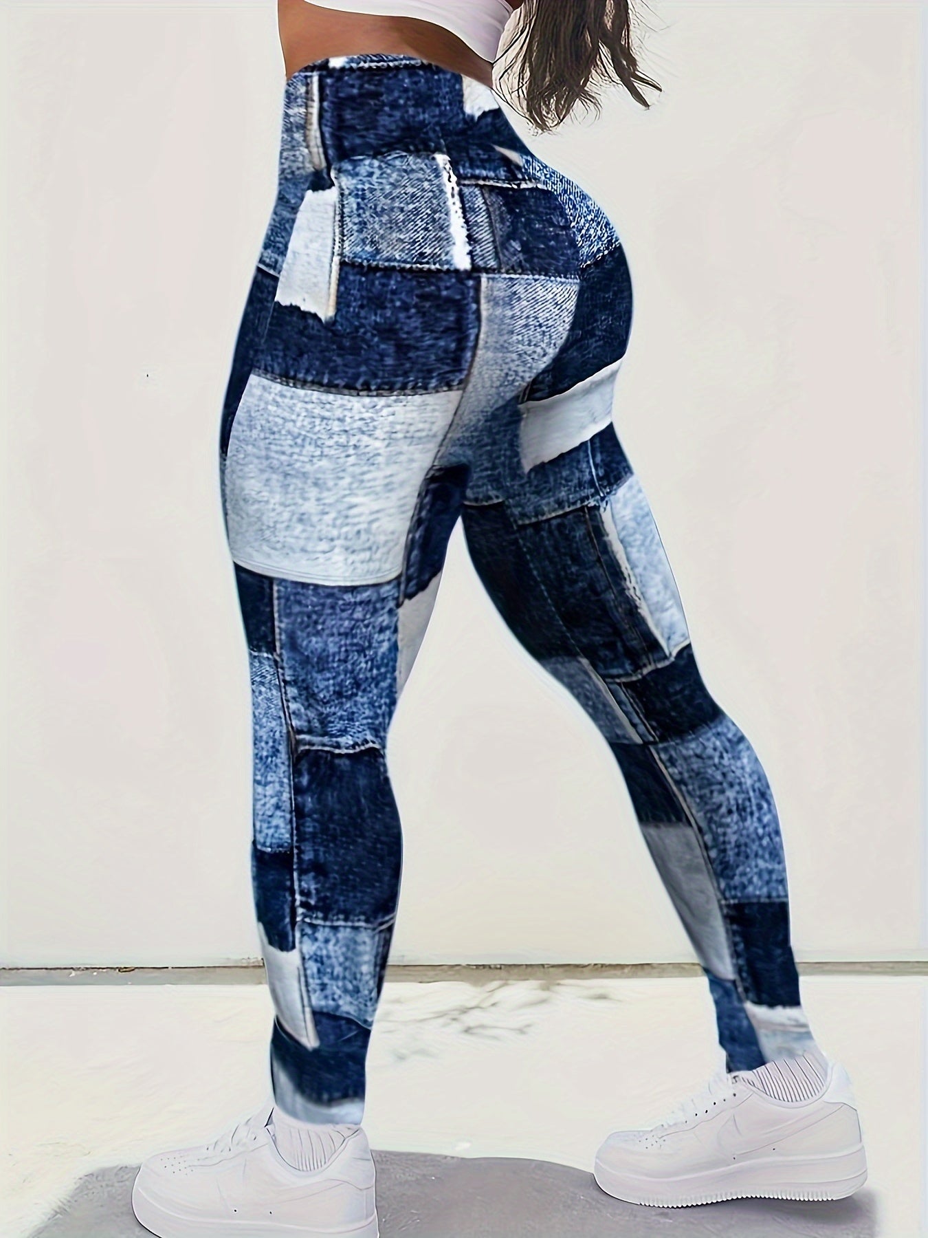 Women's Outdoor Sports Recommended Plaid Print Long Pants, Polyester and Elastane Blend, Machine Washable - Spring/Summer, 2024 Hot Deal, Plaid Print, Outdoor Sports, Women's Pants