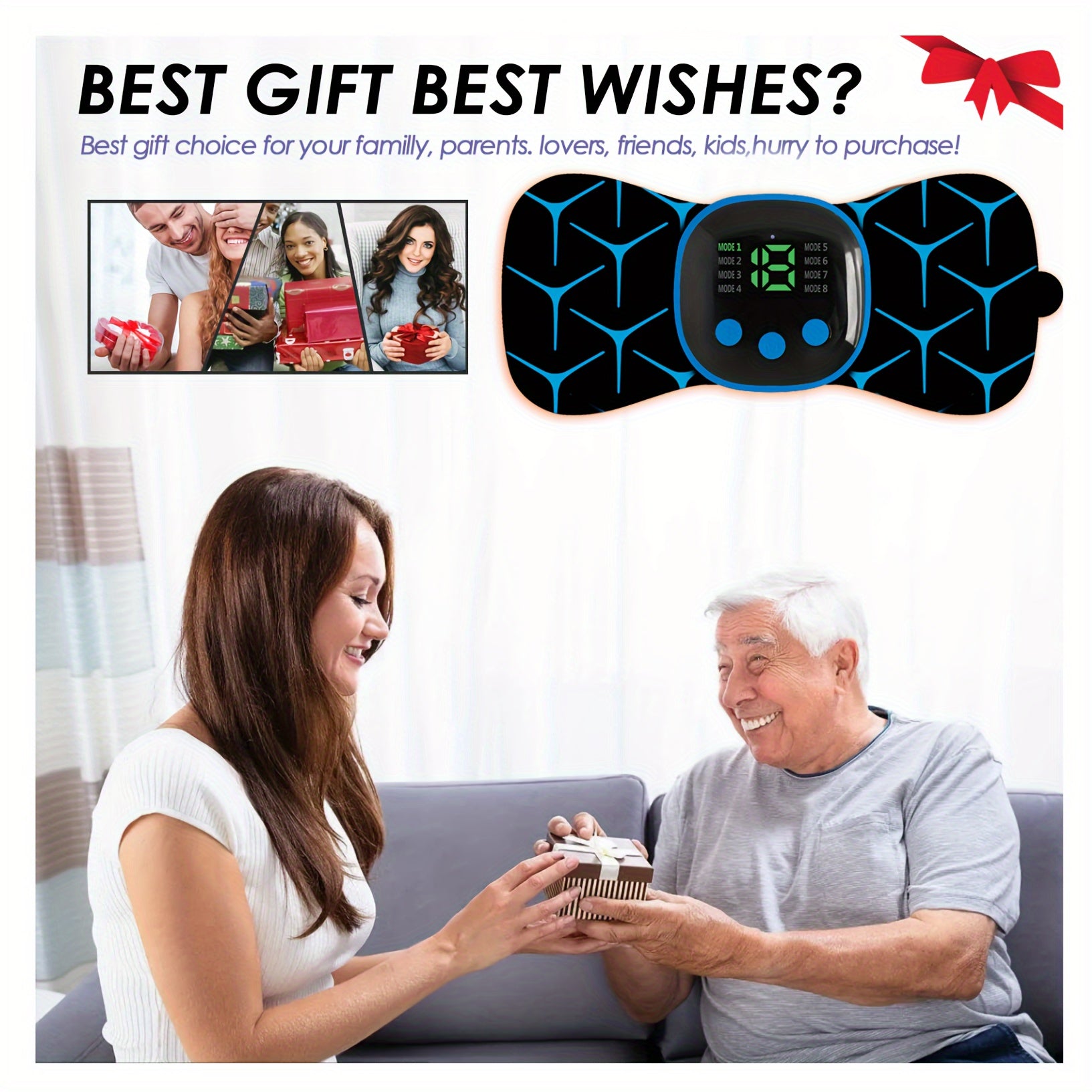 Portable Body Massager, Wireless TENS Machine for Pain Relief, Nerve Muscle Stimulator, Mini Pad Unit for Neck Back Waist Aches, Easy Use at Home/Office