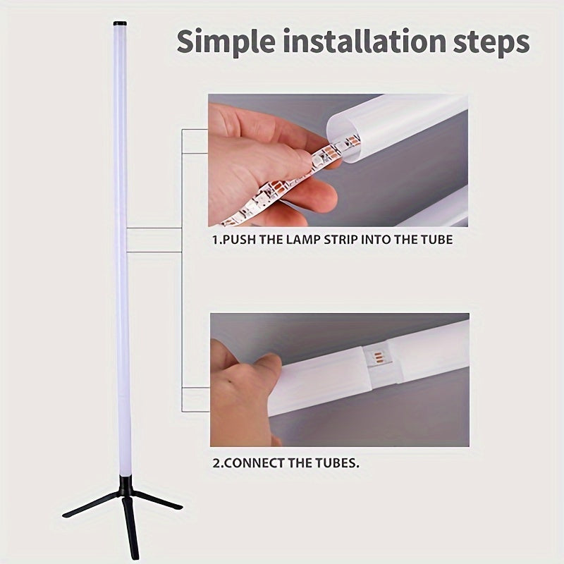 [Smart RGB Floor Lamp] Wireless APP Dimming RGB Floor Lamp, Smart RGB LED Corner Floor Lamp, Simple Living Room Decorative Lamp With Remote Control + USB Cable