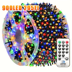 900LED 295FT Outdoor Christmas String Lights, Plug in Fairy Light with Remote Control 8 Modes &amp; Timer, Decoration for Home Garden Yard Xmas Wedding