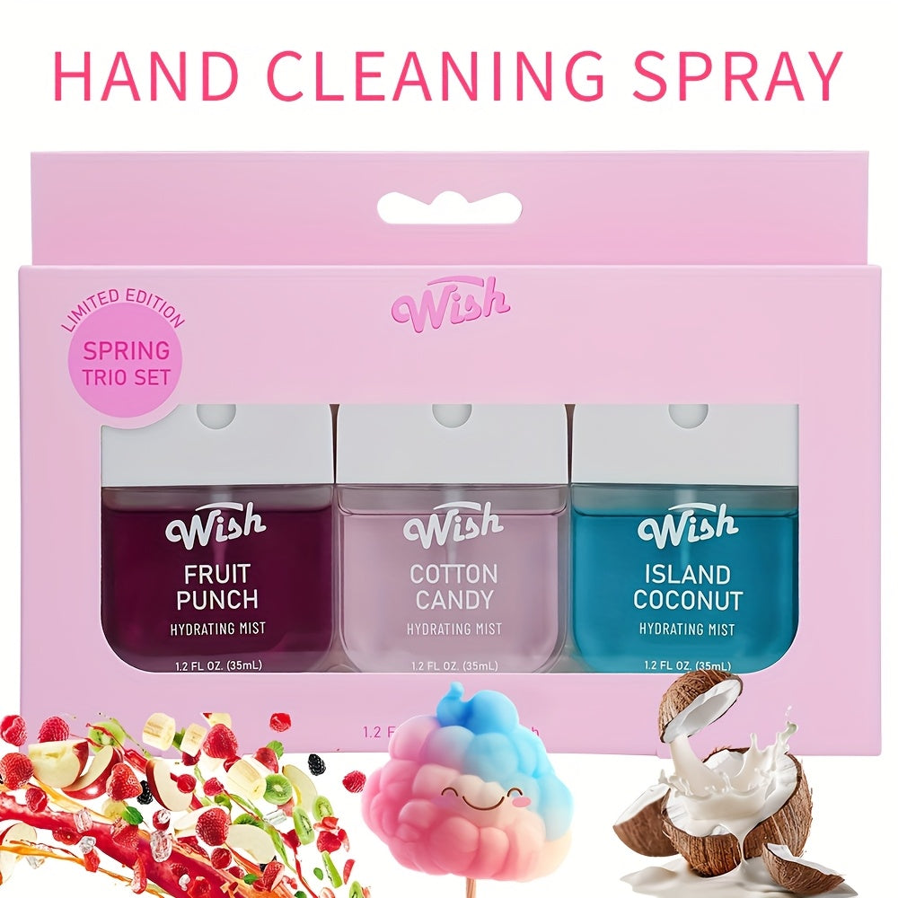 Wish 3/6pcs Set Portable Hand Perfume Spray, Power Mist Hydrating Spray, That Leaves Hands Cleaning, Hydrated, And Delicately Scented. Moisturizing Mini Hand Fragrance Spray, Travel Size For Ideal For Outdoor Activities, Holi
