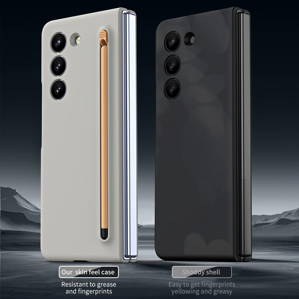 Suitable For Samsung Z Fold5 phone case with Spen Stylus Drop Proof for Samsung Galaxy Zfold 5 Slim folding case with built-in pen slot with stylus
