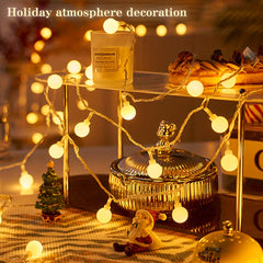 1pc Globe String Light, 10/20/30/40/80 Led Fairy Light, Usb Power, Camping Outdoor Universal Lamp, For Indoor And Outdoor Party Wedding Garden Tree Bedroom Ramadan Valentine's Day Decoration